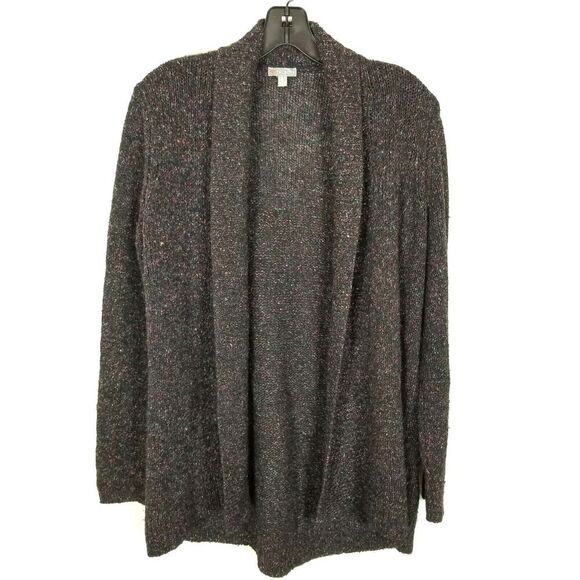 Talbots Women Wool Blend Open Front Cardigan Sweater Sz S Gray Cozy - Picture 1 of 6
